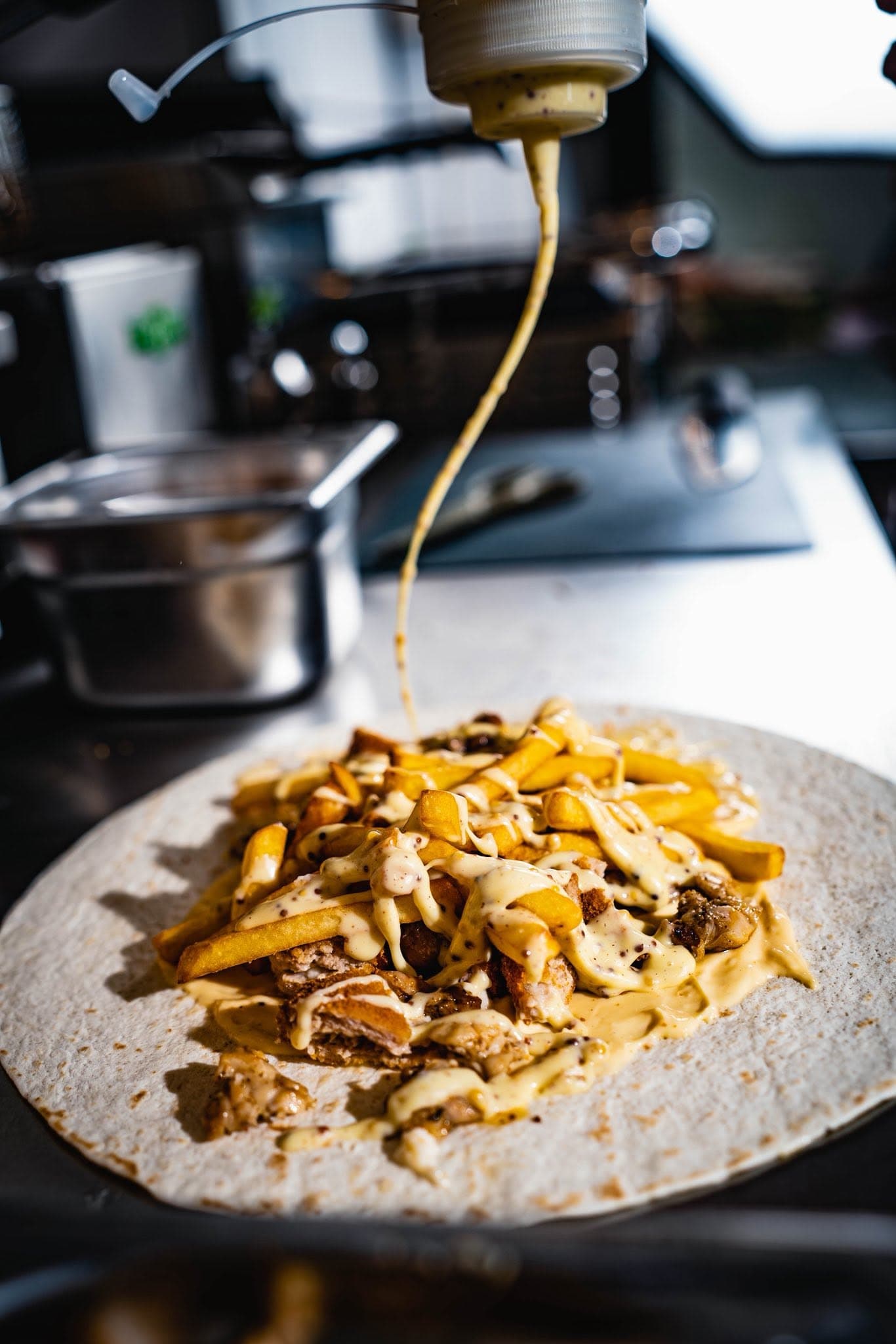 Frissen készülő francia tacos